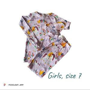 Girls Unicorn Pajamas, size 7